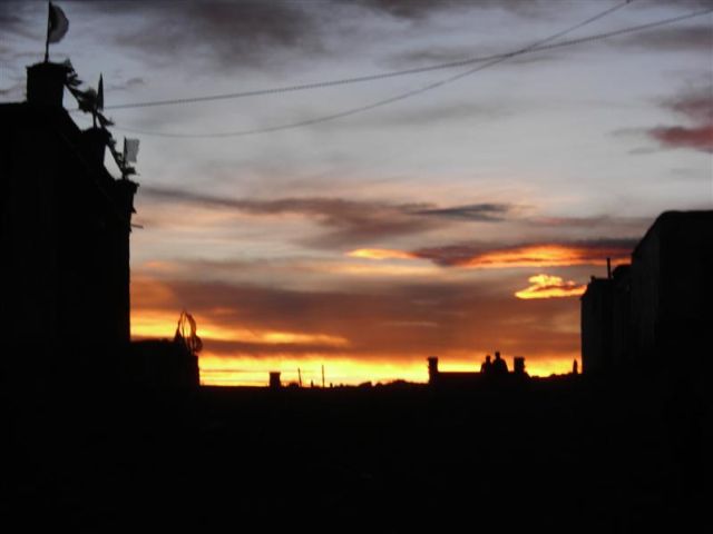 Sonnenuntergang in Darchem, dem Ausgangspunkt für den Kailash