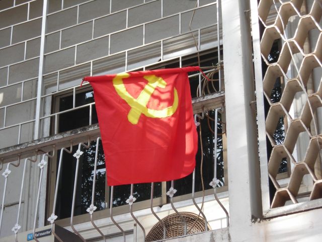 communist flag seen in Laos capital Vientiane