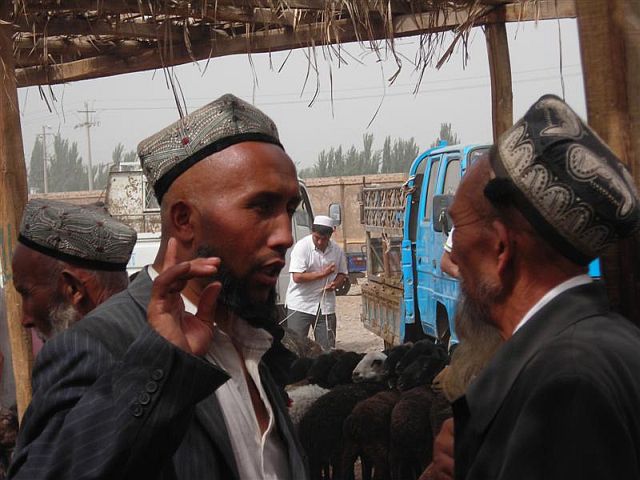 the famous livestock market in Kashgar